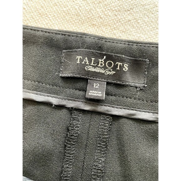 Talbots Classic Slim Pants Woman's Size 12 Black with Side Zip - Picture 8 of 16